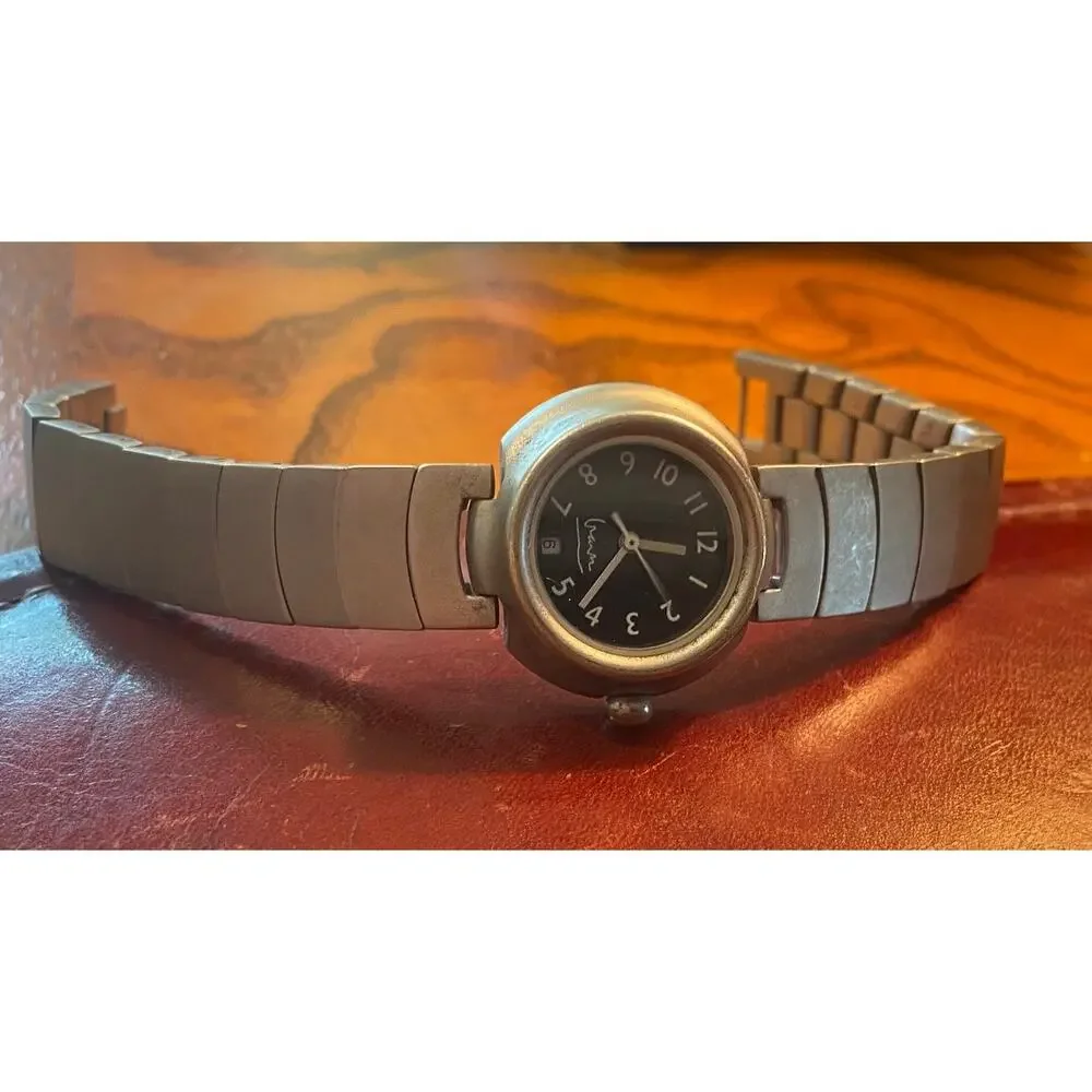 Women's 28mm Brushed Metal Tone Watch, Deep Case, Heavy Solid Band